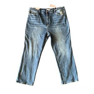 Vervet Leona Super High Rise Distressed Straight Leg Jeans Stretch NWT Size 20